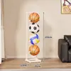 Estante para guardar pelotas, estante para guardar baloncesto escolar, estante de baloncesto interior de múltiples niveles, estante para exhibir equipo de voleibol y fútbol