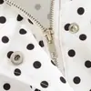 INS transfronterizo europeo y americano 2026 nueva moda elegante Amazon para mujer al por mayor chaqueta con estampado de lunares cintura con cordón