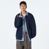 Sudadera a cuadros con solapa de color contrastante, estilo retro de dos piezas falsas, con costuras, para hombre y mujer, camisa de pareja estilo preppy, top chaqueta de marca de moda