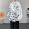 Nova Camisa Masculina Outono 2026 Novo Estilo Chinês Color Block Manga Longa Seda Gelada Caimento Casual Tamanho Grande Camisa