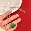 Lindo collar con colgante de árbol de Navidad de dibujos animados, cadena para suéter de mujer, ambiente festivo, aretes de estrella dorada, dulce cadena para clavícula