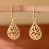 El bestseller transfronterizo de Cao Shi: Pendientes colgantes vintage creativos con patrón hueco, accesorios para la oreja simples, elegantes y únicos