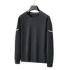 Otoño e Invierno 2024 Estilo Hong Kong para Hombre Cuello Redondo Holgado Cómodo Anti-arrugas Colgante Sudadera Casual Todo-partido Top de Cuello Redondo Ropa para Hombre