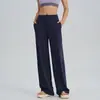2026 Nuevos Pantalones de Yoga Fitness Rectos Elásticos de Secado Rápido Primavera/Verano Sueltos de Pierna Ancha Pantalones Largos de Piso Pantalones Deportivos para Correr para Mujer