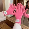 Guantes de Punto de Color Sólido Estilo Coreano Compatibles con Pantalla Táctil para Mujer, Ambiente Invernal, Engrosados, Cálidos, para Ciclismo, a Prueba de Frío, Dedos Separados, Moda Estudiantil