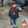 Jaqueta de Penas para Meninos Inverno 2025 Novo Casaco Infantil de Penas de Pato Branco Espessado Quente Roupa de Inverno Jaqueta de Algodão de Inverno para Meninos