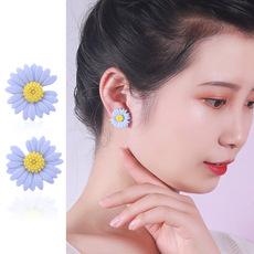 2020日韩新款潮网红小雏菊耳环女森系简约超仙少女风耳钉耳饰品