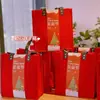 2026 Ano do Cavalo Bolsa de Feltro Novo Estilo Chinês Bolsa de Presente Vermelha Bolsa Tote para Reunião Anual da Empresa com Impressão de Logo
