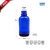 Botella de aceite azul cobalto de 30 ml, botella de vidrio con gotero, espray cosmético, esencia pura, envase de muestra pequeña
