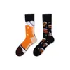 Calcetines de Moda Originales Asimétricos Estilo AB para Mujer Calcetines de Algodón de Verano Zhejiang Arte de Dibujos Animados Personalizado Calcetines de Algodón de Tubo Medio para Hombres y Mujeres