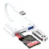 Lector de Tarjetas Tres en Uno SD Multifunción Tipo-C Teléfono Móvil Android Adaptador USB Multi-Puerto OTG para Leer TF con Lectura de Alta Velocidad