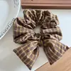 2025 Nuevo Estilo Preppy Cuerda para el Cabello de Cuadros Retro con Borde Plisado para Cola de Caballo Baja Bandas Elásticas Accesorios para el Cabello para Mujeres
