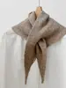 Bufanda Triangular Cruzada Nudada Doble Propósito Estilo Nuevo Chal de Color Puro Moda Coreana para Mujer Protector de Cuello Bufanda Pequeña de Punto Versátil