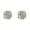 Pendientes de botón de metal hueco con diseño de pétalo, moda personalizada transfronteriza europea y americana, simples, para mujer, diseño único, venta al por mayor