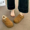Zapatos de mujer sin cordones, botas de nieve bajas, zapatos de algodón, mocasines, de suela gruesa, forrados de felpa, zapatos cálidos Birkenstock, nuevo modelo de invierno 2026