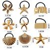 Cuerda para el pelo dorada geométrica de estilo frío elegante europeo y americano para mujer, banda elástica de tendón, estilo simple, nicho, coleta de pelo, cuerda para el pelo, anillo para el pelo