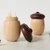 Caja de Palillos Creativa Retro de Madera Maciza con Forma de Hongo Personalizada para el Hogar Madera de Nogal de Aspecto Elevado Adornos Chinos Exquisitos y Lindos