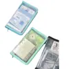Bolsa de Almacenamiento Transparente de Sarja A6 Pegatina de Película Cortada Bolsa de Almacenamiento de Pegatinas Material para Diario Personal Color Sólido Simple Fresco Estuche para Lápices Gran Capacidad