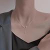 Collar de corazón brillante de doble capa para mujer, diseño elegante y sofisticado, cadena de clavícula elegante y versátil.