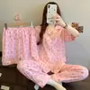 Yunduo Algodón Nuevo Lindo Pijama para Mujer 2026 Verano Delgado Manga Corta Conjunto de Tres Piezas Dibujos Animados Pony Ropa de Casa Disparo Real