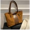 Bolso Grande Texturizado Esmerilado para Mujer 2024 Otoño e Invierno Nuevo Moderno Bolso de Hombro Color de Contraste Retro Francés Bolso de Axila