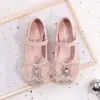 Nuevos Zapatos de Princesa Elegantes para Niñas, Modernos y Versátiles, con Pedrería, Suelas Suaves, Zapatos Planos para Bebé, Zapatos de Cuero con Moño