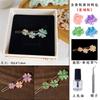 Horquilla de fondo brillante hecha a mano no patrimonial embrión inferior broche de mariposa joyería paquete de material diy pulsera de trébol de cuatro hojas aleación