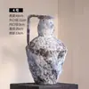 Jingdezhen Estilo Chino Nuevo Jarrón de Cerámica Rugosa Tarro de Cerámica Estilo Wabi-Sabi Decoración B&B Camuflaje Azul Adornos para Arreglos Florales