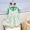 Vestido Colete Novo Estilo para Bebês Meninas, Vestido Casual de Suspensório 2026, Vestido Floral Infantil, Vestido Princesa Estilo Coreano para Menininhas
