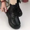 Botas de Neve Quentes Femininas 2025 Novo Inverno Couro Macio Forradas com Lã Sapatos de Algodão Espessados Botas de Algodão com Solado Grosso Botas Femininas