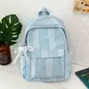 Mochila casual a rayas para niñas, adecuada para estudiantes de secundaria y preparatoria, con gran capacidad, ideal para la escuela, los desplazamientos y los viajes