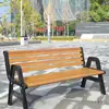 Sillas de Parque, Bancos para Exteriores, Sillas con Respaldo para Exteriores, Asientos de Ocio de Madera Maciza Anticorrosiva, Madera Plástica, Bancos para Patio Comunitario