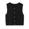 Fabricante transfronterizo de ropa para mujer al por mayor 2026 nuevo estilo europeo y americano simple versátil color liso chaleco cárdigan holgado