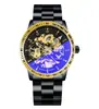 Transmisión en Vivo Popular Reloj para Hombre Mecánico Totalmente Automático Pieza Única Envío Directo Correa de Acero Negro Reloj Mecánico Estudiante Masculino