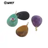 Wt-P2025 Forma Natural de Gota de Agua Piedra Preciosa Zirconia Colorida Incrustada Polvo de Piedra Ojo de Tigre Cristal de Piedra Accesorios Colgantes
