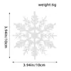 Decoraciones de Navidad 10 cm Copos de Nieve Plástico Copos de Nieve Enpolvados Decoración de Árbol de Navidad Colgantes de Copos de Nieve Calados