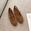 Zapatos Mary Jane de Malla Estilo Ballet para Mujer 2025 Verano Nuevos Huecos Transpirables Suela Suave Punta Redonda Hebilla Zapatos Planos