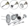 Mini cepillo de acero inoxidable alambre de cobre cepillo de molienda eléctrica vástago de 3MM taladro eléctrico tipo copa T desoxidación de metal pulido suministro directo de fábrica
