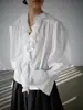 Qianhe Verão Novo Estilo Japonês Texturizado Estilo Ler Gola Babada Camisa Lavada Moda Retrô Top Emagrecedor