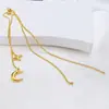 Corrente ajustável de aço titânio banhada a ouro 18K, design de estrela e lua, não desbota, corrente extensora de colar de pérola, acessório de corrente de suéter DIY