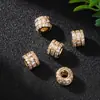 Color oro de 18 quilates incrustado con cuentas de circonita de colores accesorios DIY pulsera collar pulsera cuentas joyería en stock al por mayor