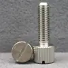 Tornillos de acero inoxidable 304, de cabeza plana, de cabeza redonda, de apriete manual, con una sola ranura y superficie moleteada, M2, M3, M4, M5, M6, M8
