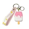 Venta Caliente de Verano Llavero Colgante de Caricatura de Helado Paleta de Hielo Colgantes para Mochila de Estudiante Accesorios Al por Mayor