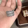 Anillo Abierto Geométrico Popular Transfronterizo Europeo y Americano Incrustado con Circonita Ins Nicho Anillo de Gama Alta Venta al por Mayor
