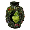 Conjunto de pareja para Navidad y Halloween, sudadera con capucha de manga larga con estampado digital 3D, hoodie casual holgado
