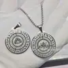 Nuevo Collar de Titanio con Patrón de Doble Cara del Dios de la Riqueza de Cinco Vías Estilo Étnico Retro Chapado en Oro Negro Collar con Mantra Ligero Venta al por Mayor