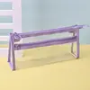 Estojo Triangular Estéreo de PVC com Zíper de Camada Dupla para Lápis, Bolsa Portátil de Cosméticos para Aluno do Ensino Fundamental, Bolsa Grande para Material de Prova, Venda por Atacado