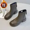 Botines estilo Martin para mujer, nueva colección otoño/invierno 2026, estilo británico, con suela gruesa, forro de felpa, botines con cremallera trasera, ajuste ceñido