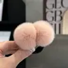 Lazo para el pelo con pompón de pelo de conejo rex real, lindo, simple, versátil, banda elástica para el pelo, accesorio para el pelo de pelo para mujer