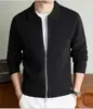 Suéter de punto cárdigan grueso de peso pesado de 660 g con solapa, chaqueta suéter gruesa y elegante para hombre, versátil y cómoda, disponible para venta al por mayor
